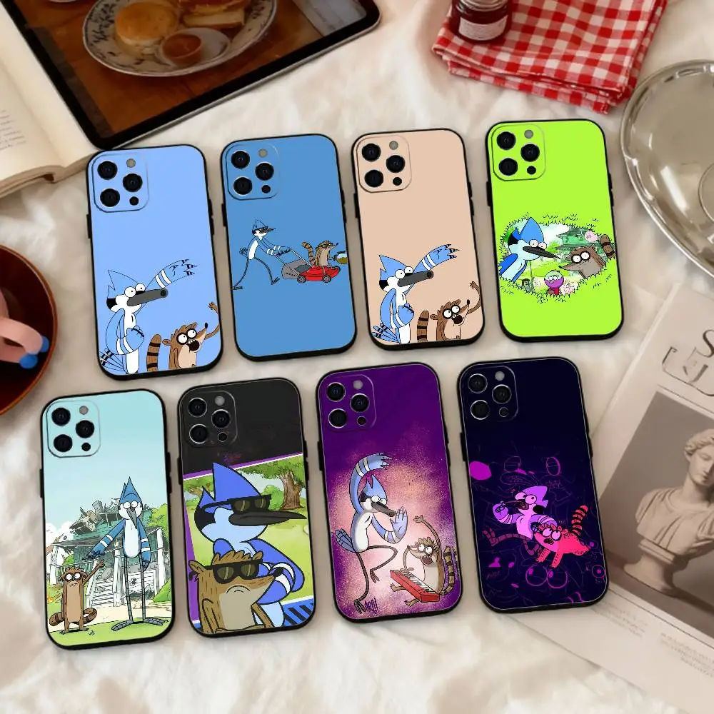 

Lazy Mates M-Mordecai and R-Rigby Phone Case Silicone Soft For IPhone 17 16 15 14 13 12 11 X XR Plus Pro Max Plus