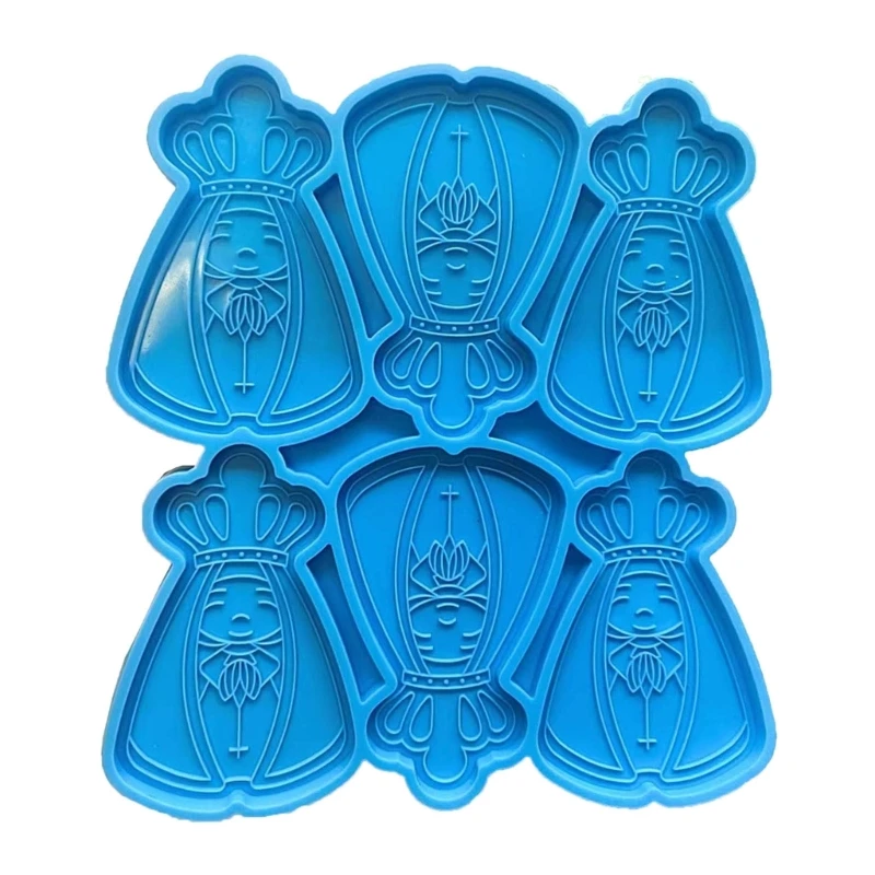 6 Holes Silicone Epoxy Molds King Shaped DIY Craft Moulds Home Table Decorations