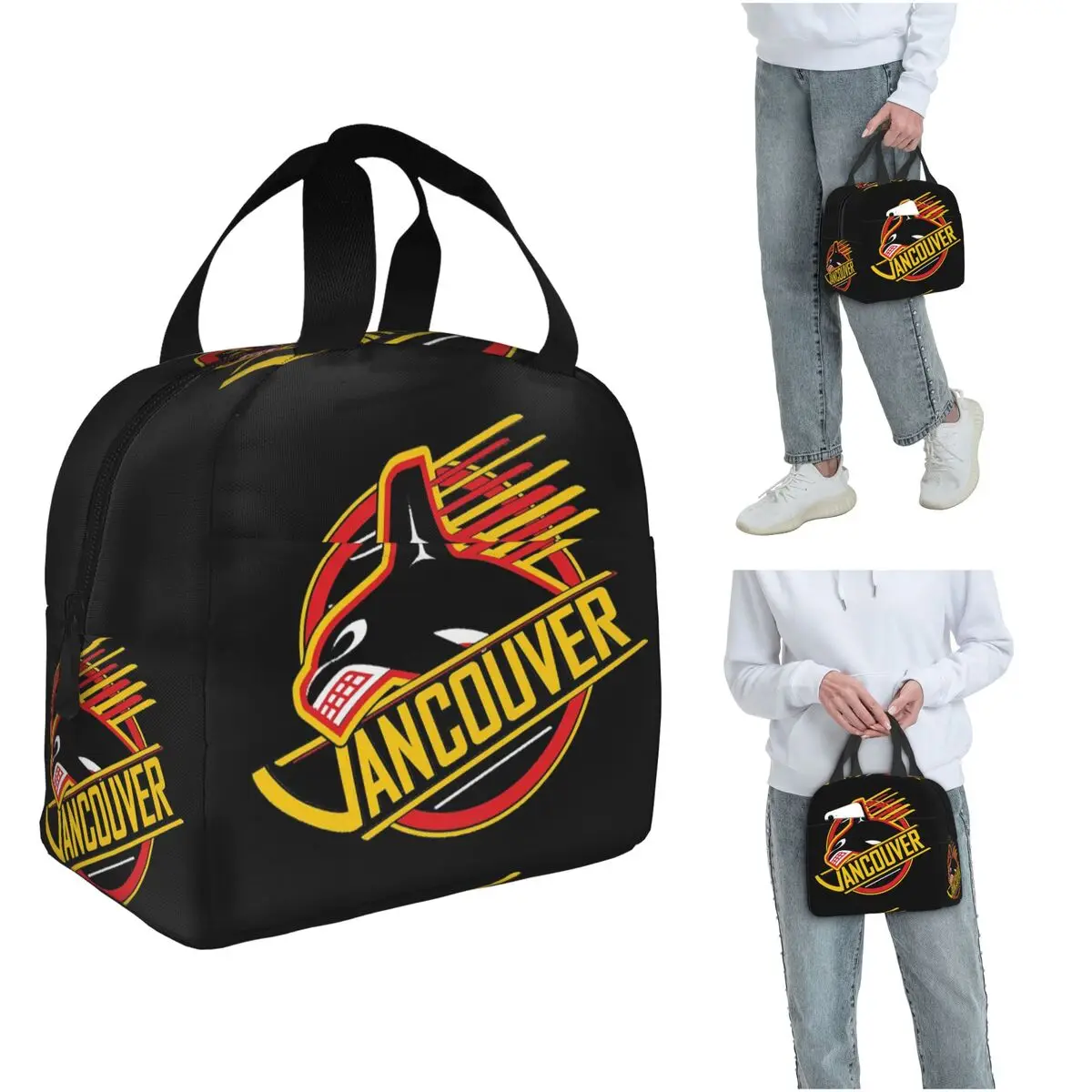 

Редкая изолированная сумка для обеда Vancouver Hockey Canucks для женщин и детей, портативные контейнеры для еды, термосумка для обеда