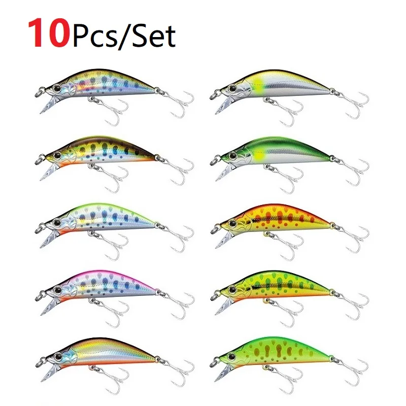 

4.5g 50mm minnow fishing lures Set small fish swimbait ascesorios pesca trout isca artificial whopper plopper crankbait jerkbait