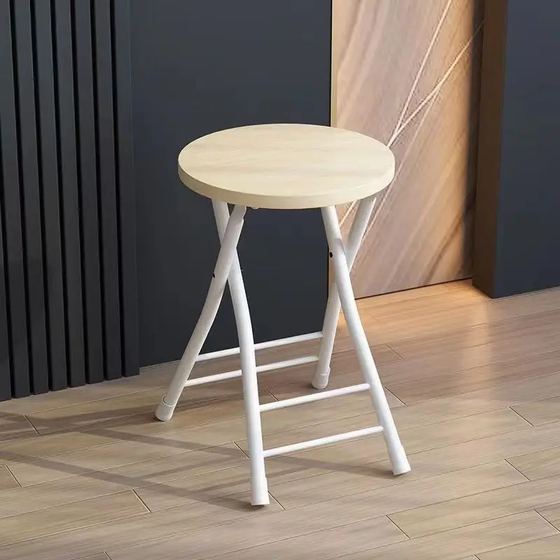 Folding Chair Stool Back Portable Home Dining Modern Simple Fashion Creative Round Computer