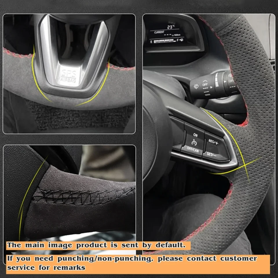 Anpassung Schwarz Wildleder Hand Nähen Auto Lenkrad Abdeckung Für Volkswagen Golf 5 Mk5 GTI VW Golf 5 R32 Passat R GT 2005 – Detail 4