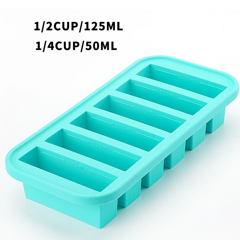 1 Pc 2/4/6 Grid Siliconen Vriezer Schimmel Met Deksel Gekoelde Voedsel Opbergdoos Voedsel doos Ijsbak Schimmel Ijs Doos Vers Houden Doos