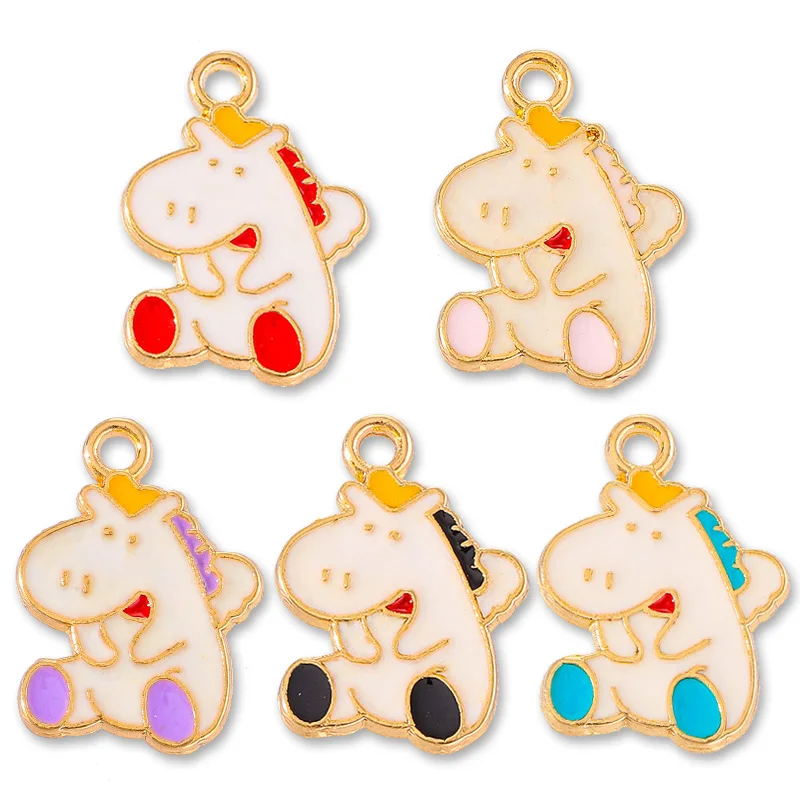 

15Pcs Cute Hippo Animal Enamel Pendant Zinc Alloy Metal Charms for DIY Necklace Earrings Jewelry Making Accessories Wholesale