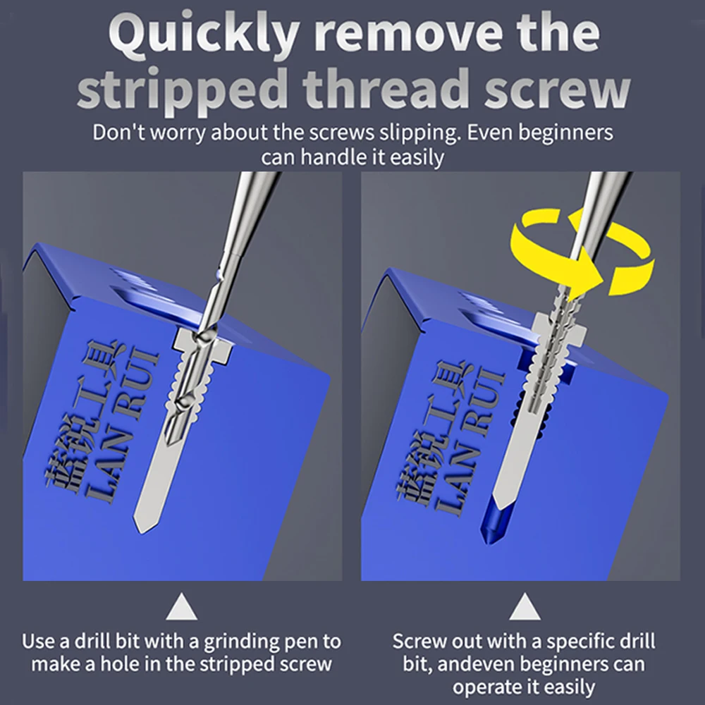 LANRUI U8S سبيكة ثقب انزلاق مثقاب الخشب لإصلاح الهاتف المحمول سبيكة ثقب انزلاق مثقاب الخشب إزالة أداة استخراج