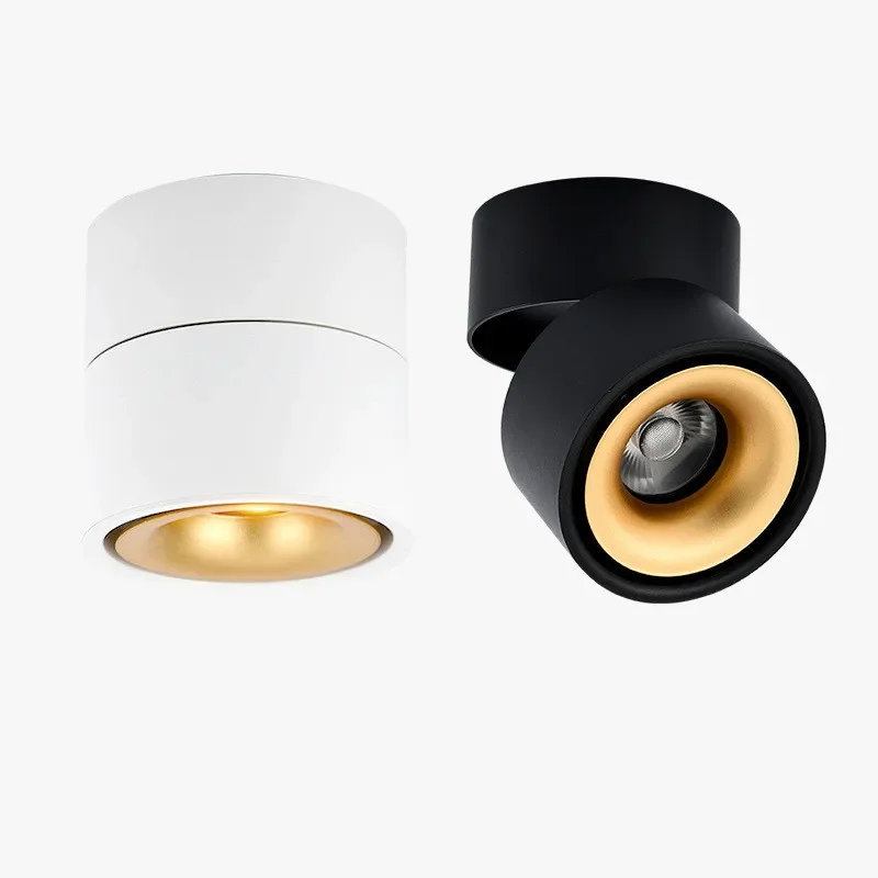 

Поп-светодиодный потолочный светильник с регулируемой яркостью 8 Вт/10 Вт/12 Вт/15 Вт Светодиодный потолочный светильник поверхностного монтажа, складной и вращающийся на 360 градусов светодиодный COB Spot L