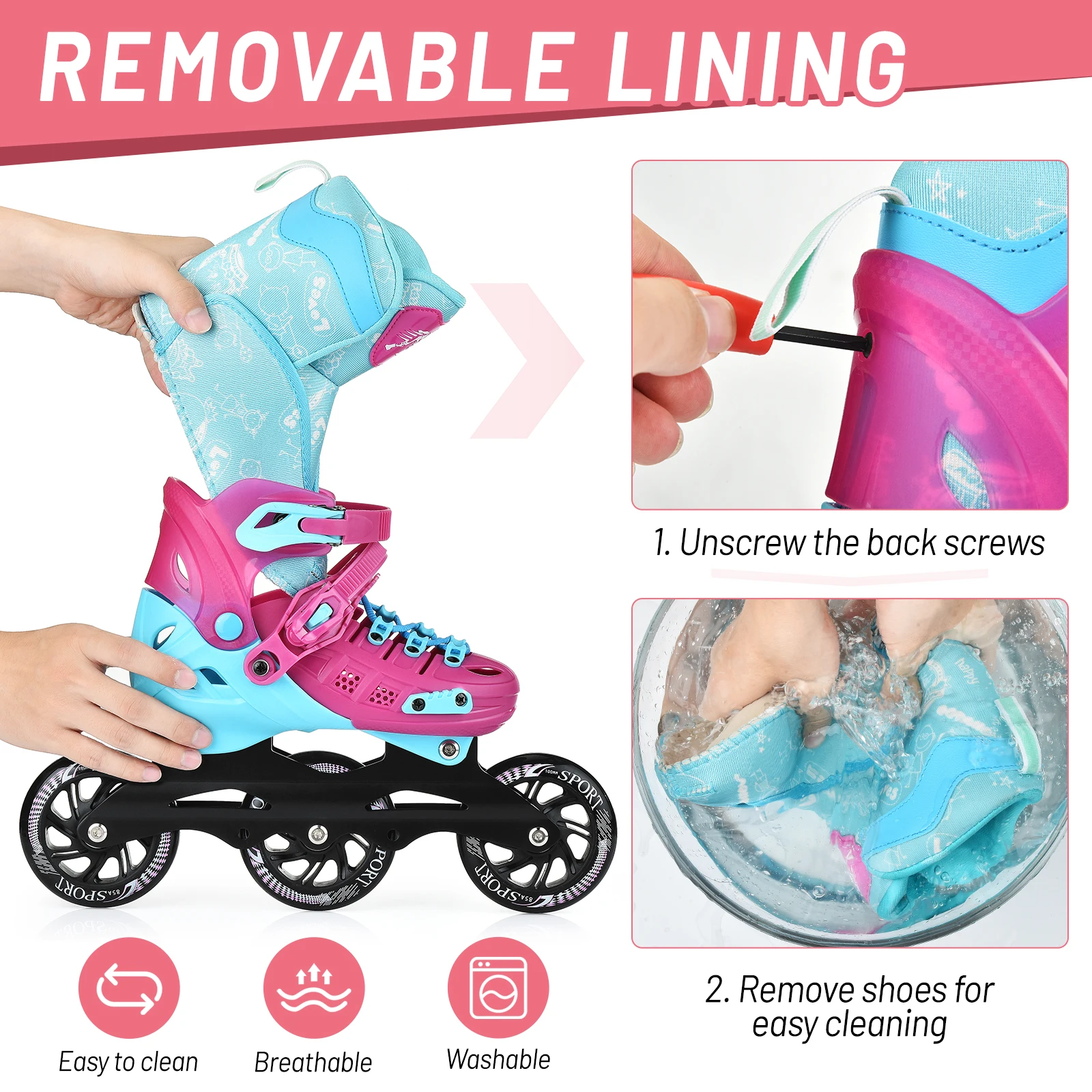 Atacado ao ar livre crianças moda estilo grande rosa vermelha quatro rodas sapatos de patinação em linha