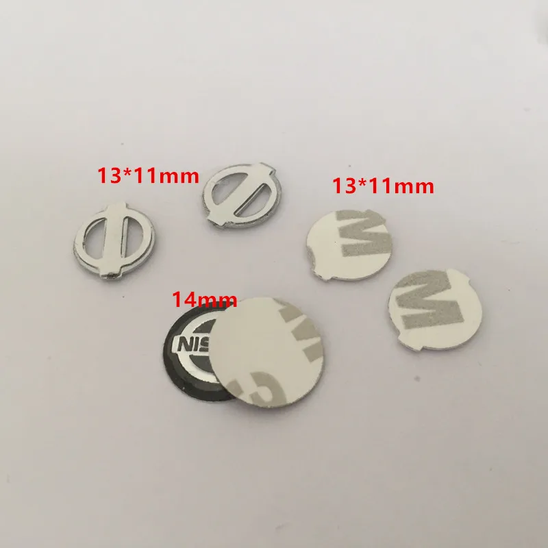 2pcs 5pcs 10pcs 14mm 13mm 3D car key fob case Badge button Badge logo straight folding remote Keychain Replacement Sticker view 3