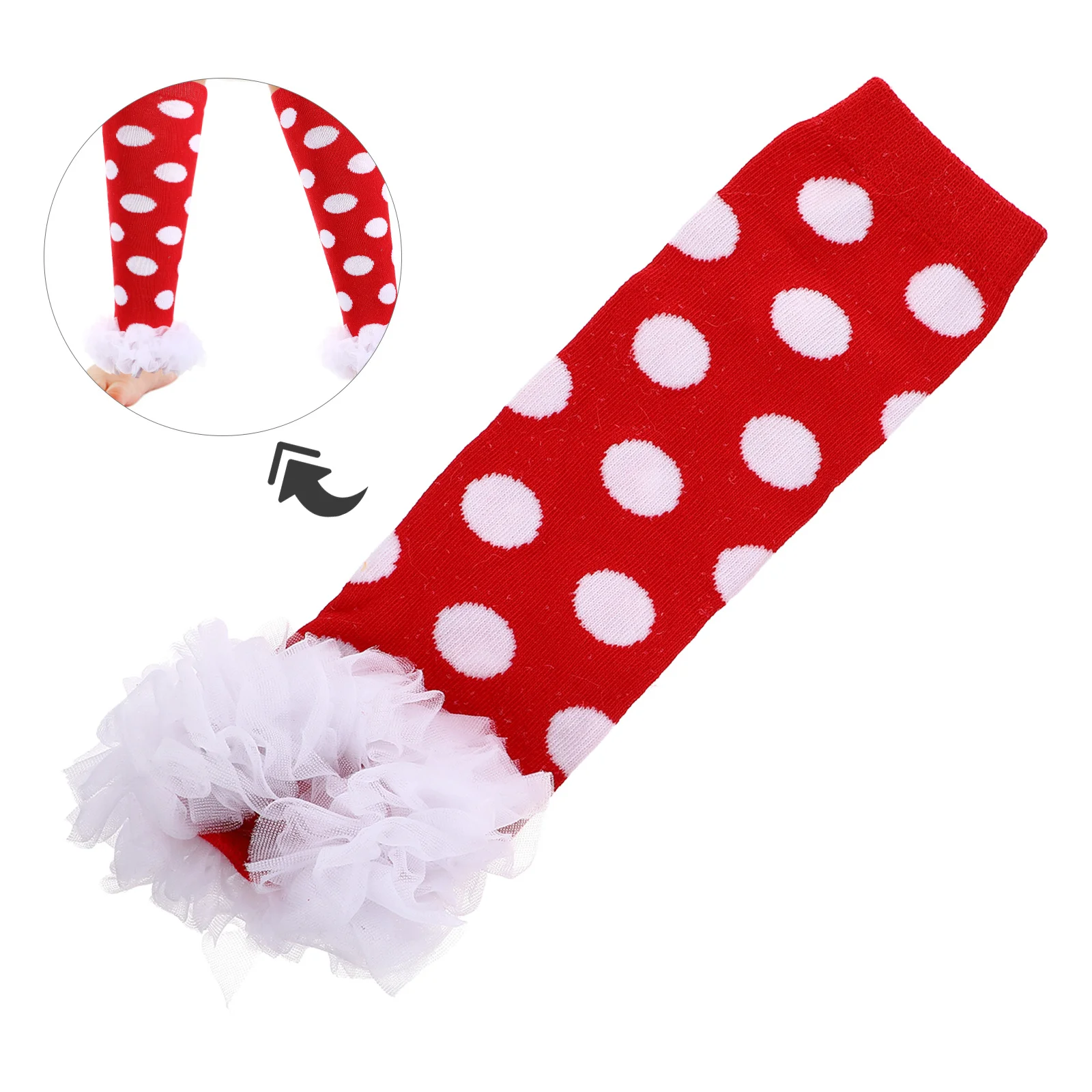

1Pair Baby Leg Warmers Lovely Dot Pattern Lace Design Warm Cotton Covers for Toddlers Winter Autumn Outdoor Indoor Use