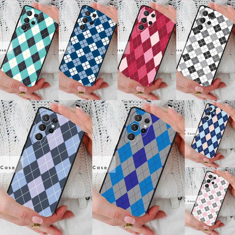 Blair Argyle Pattern Phone Cover Case for Samsung Galaxy S26 Ultra S20 FE Note 10 S24 S23 S21 S25 Plus S22