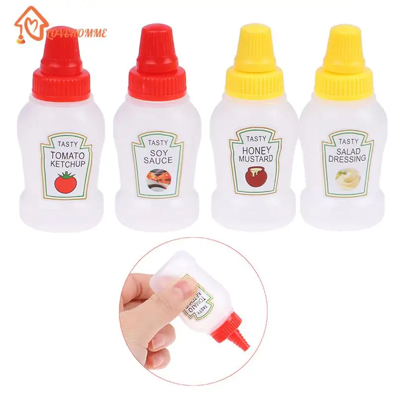 1PC Mini Seasoning Sauce Bottle Portable Tomato Ketchup Bottle Salad Dressing Container for Bento Lunch Box Kitchen Jars