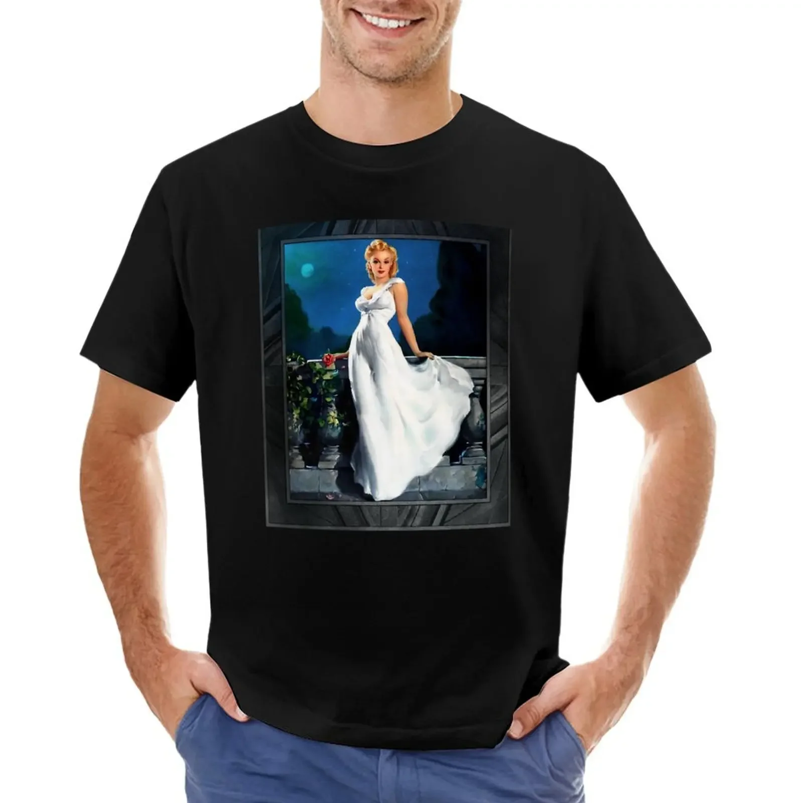 Dream Girl by Gil Elvgren Vintage Xzendor7 Old Masters Reproductions T-shirt customs design your own anime plain Men's t-shirts