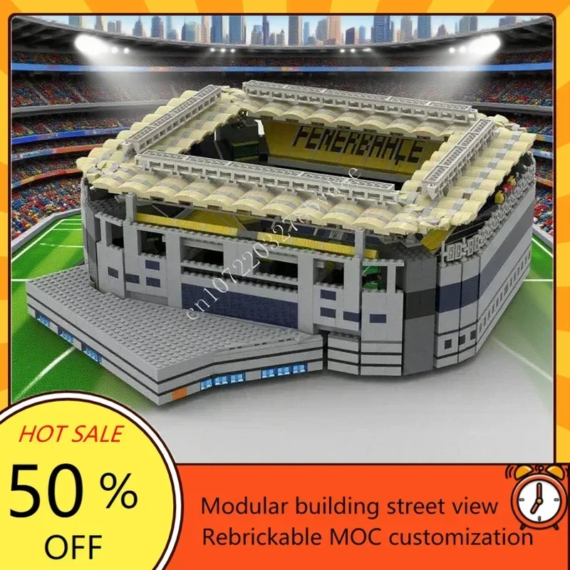 

4190 шт., стадион Fenerbahce MOC, головоломка, креативная архитектура StreetView, техническая модель, сборка на день рождения, игрушка, Рождественский подарок