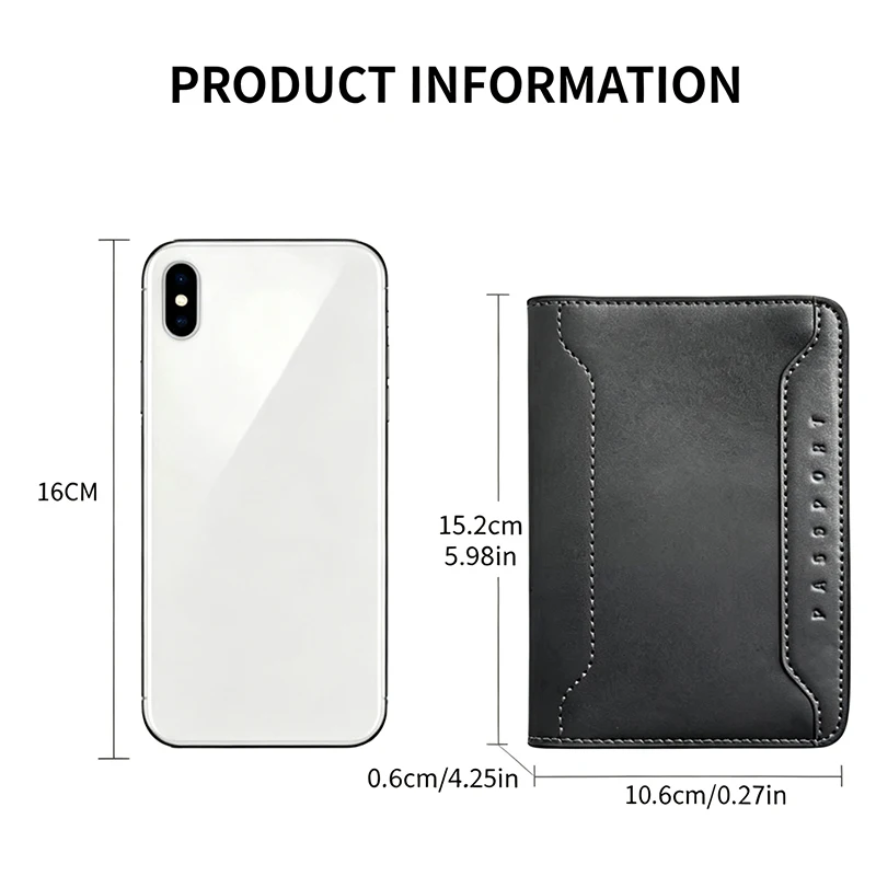 Genuine Leather Travel Passport Holder Cover Passport-Case Protect Passports Card Wallet High Capacity Purse