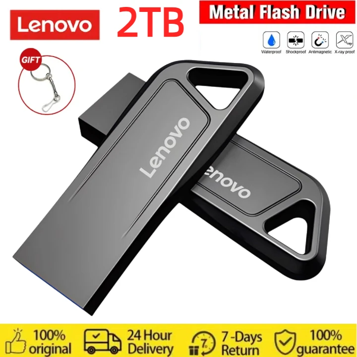 USB флеш-накопитель Lenovo 2T, высокоскоростной флеш-накопитель 128 ГБ, USB 3,0, металлическая Флешка 512 ГБ 1 ТБ, водонепроницаемая флеш-карта U-Disk, Подарочный Ключ