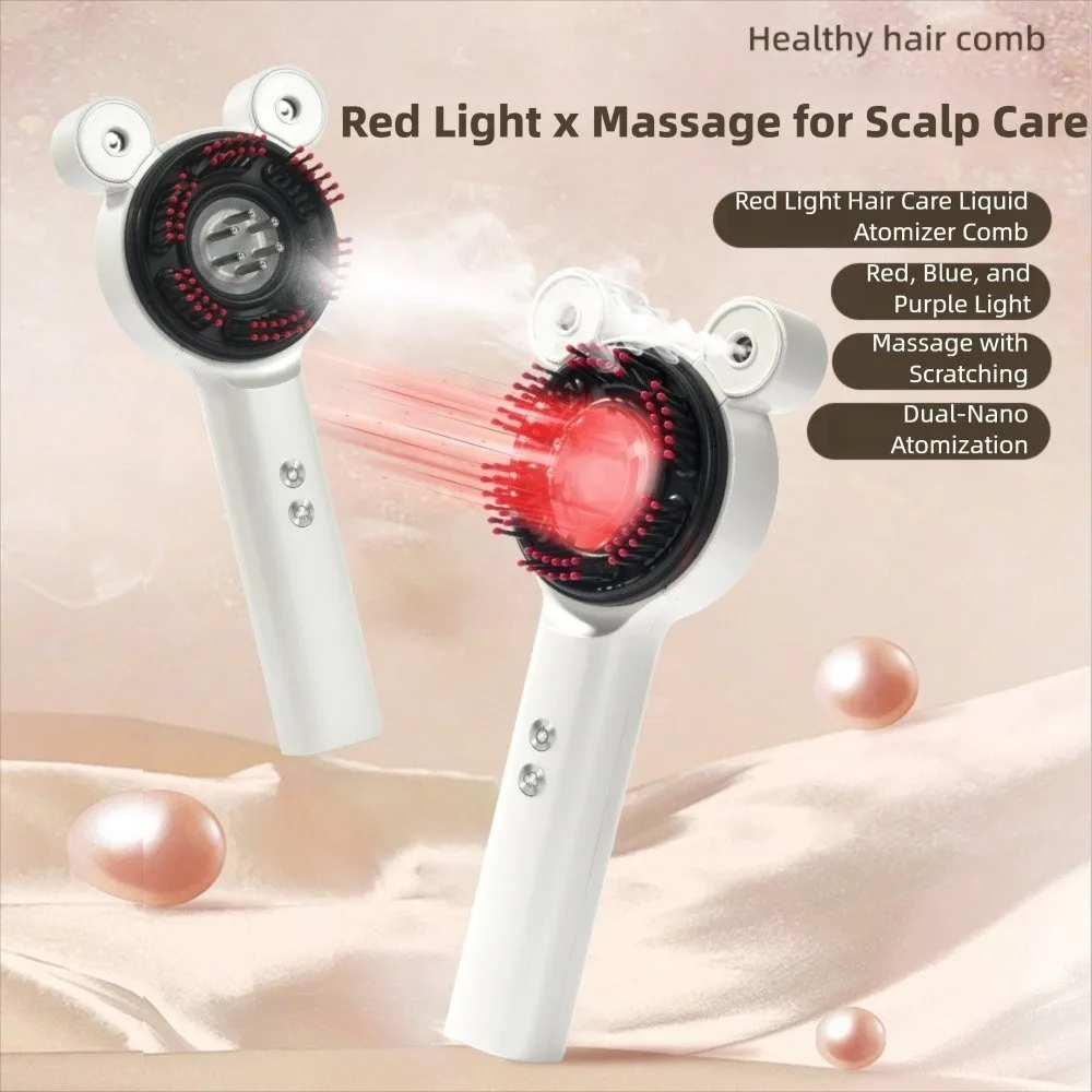 

Hair Electric Spray Massage Combs Oil Applicator Nano Atomization Scalp Massaging Brush Scalp Relax Red Blue Purple Light