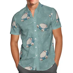 Camisa informal con botones para hombre, camisa de manga corta con estampado de animales en 3D toda la prenda, a la moda, con solapa colorida, estilo Hip Hop, para vacaciones de verano, 2024