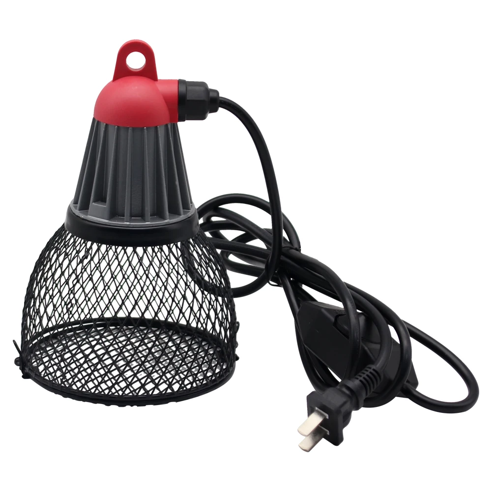 Red head anti scald lampshade with hook, semi enclosed mesh anti scald lampshade, turtle, snake, lizard, bird, reptile lamp kit