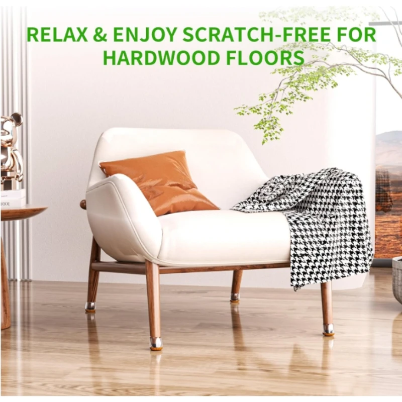 8PCS Clear Chair Leg Floor Protectors for Hardwood Floors,for 15-25° Slanted Legs, Barstool Chair Leg Covers,Anti-Scratch&Noise