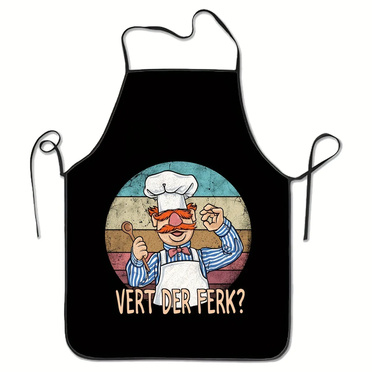 

Vintage Pattern Hairstylist Apron Colorful Cartoon Style Anti Fouling Kitchen Apron Fashionable Waist Apron for Household Work