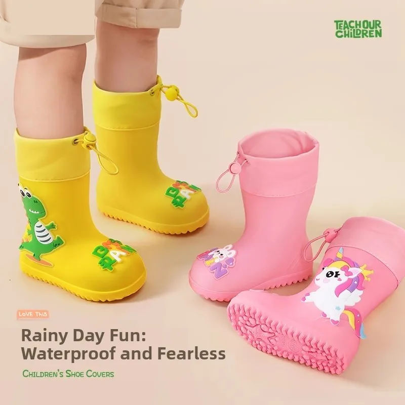 

Детские непромокаемые сапоги, противоскользящие, водонепроницаемые, для мальчиков и девочек, выход в школу, для малышей, Water oes Rubber oes