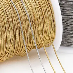2Meters Stainless Steel Round Snake Chains for Necklace Bracelet Jewelry Making DIY Findings 0.9mm 1.2mm Chain Bulk Wholesale