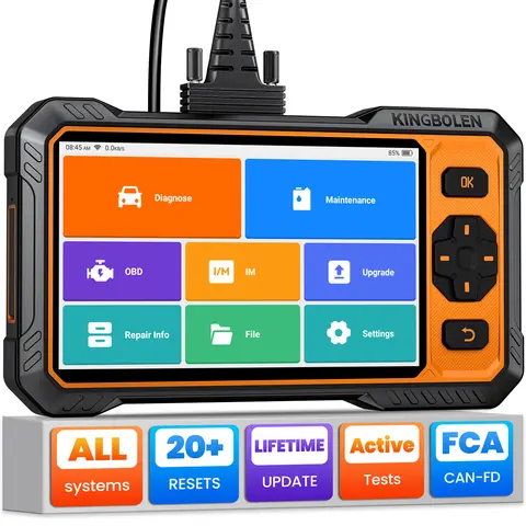 [Lifetime Free Update] 6.2inch KINGBOLEN S6 PRO All System Car Diagnostic Tool CANFD Active Test 20 Resets OBD Scanner