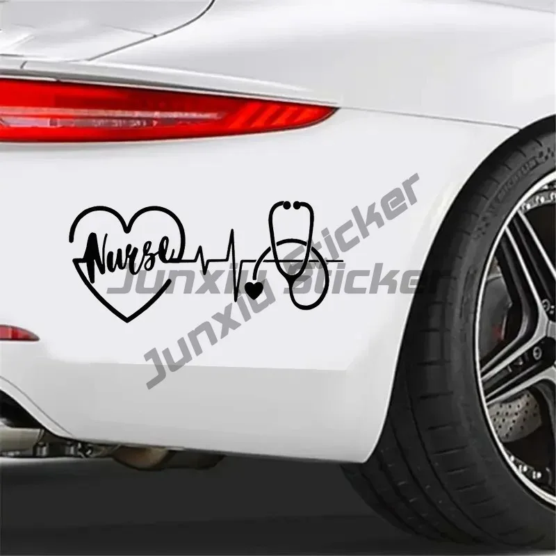 

Vibrant Nurse Heartbeat Car Decal Waterproof Vinyl Material Accessories, Durable Stickers for Cars, Trucks, Motorcycles