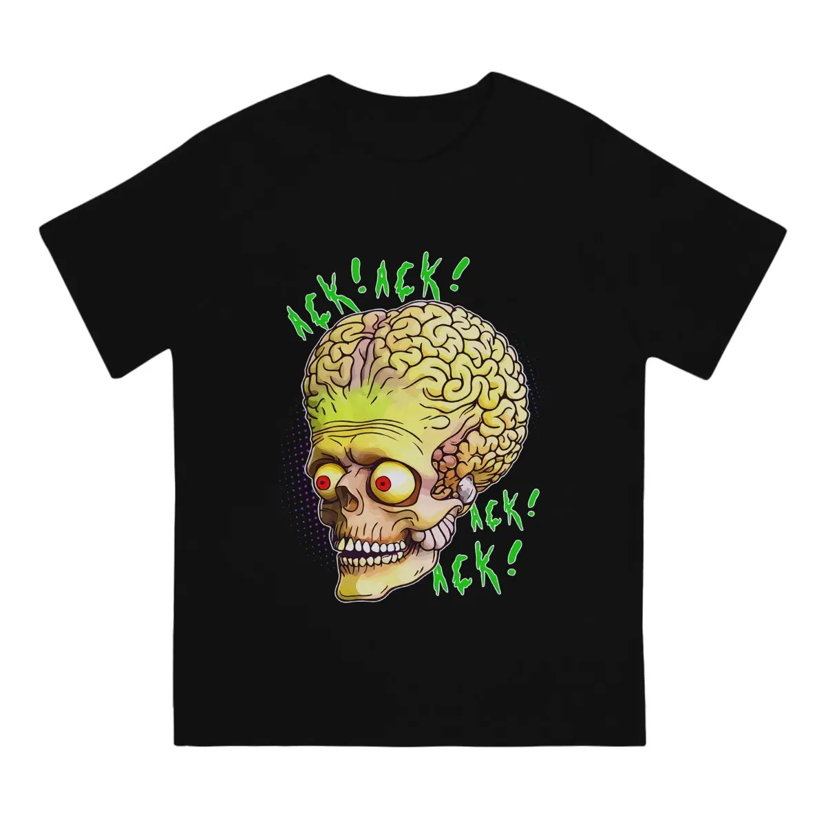 Alien UFO TShirt Mars Attacks Ack Ack Alien Head Classic Polyester T Shirt Homme Men Clothes New Design Big Sale