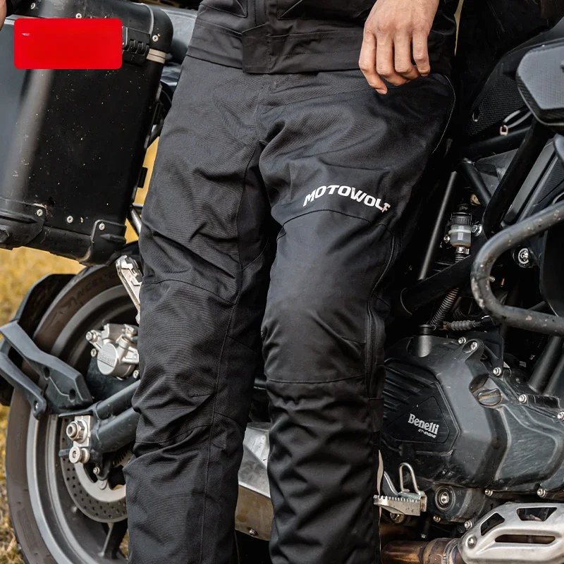 Winter motorcycle riding pants warm waterproof windproof drop-proof locomotive rider equipment racing speed take-off pants