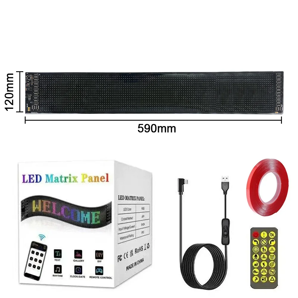 LED Devil Eye Light Animated LED Matrix Panel Sign Flexible Programmable Digital Display Light APP  for Car Truck Windshield