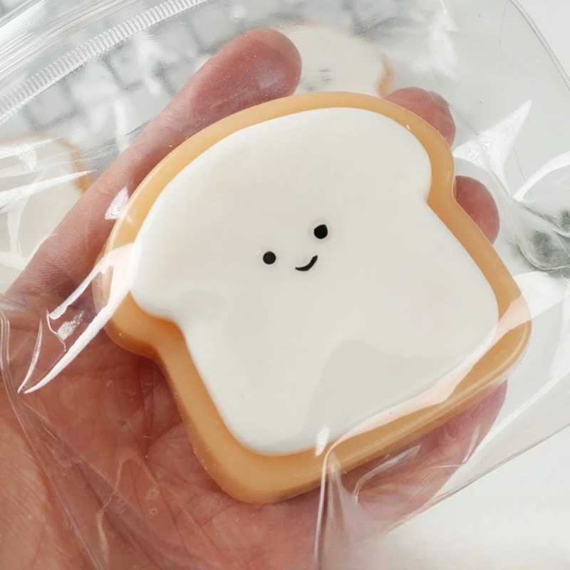 Textura macia espremer fatias pão brinquedo lento subindo torradas fatias alívio do estresse 15ub