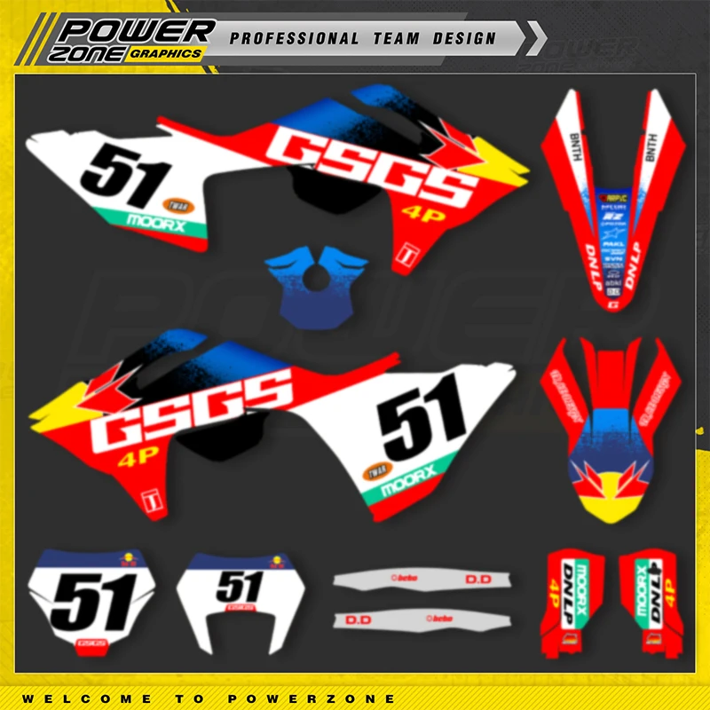 PowerZone For GASGAS 2024 2025 2026 EC MC  Motorcycle Fairing Graphics Backgrounds Decals Stickers Kits Motorcycle Decal Sticker
