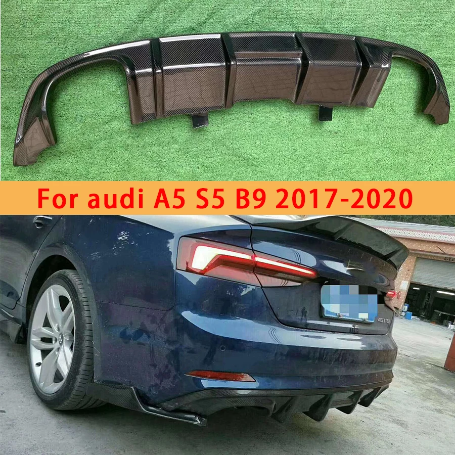 

For Audi A5 S5 B9 2017-2020 Four-door Carbon Fiber Back lip Car Rear Bumper Diffuser Rear Splitters Spoiler Car Accessories