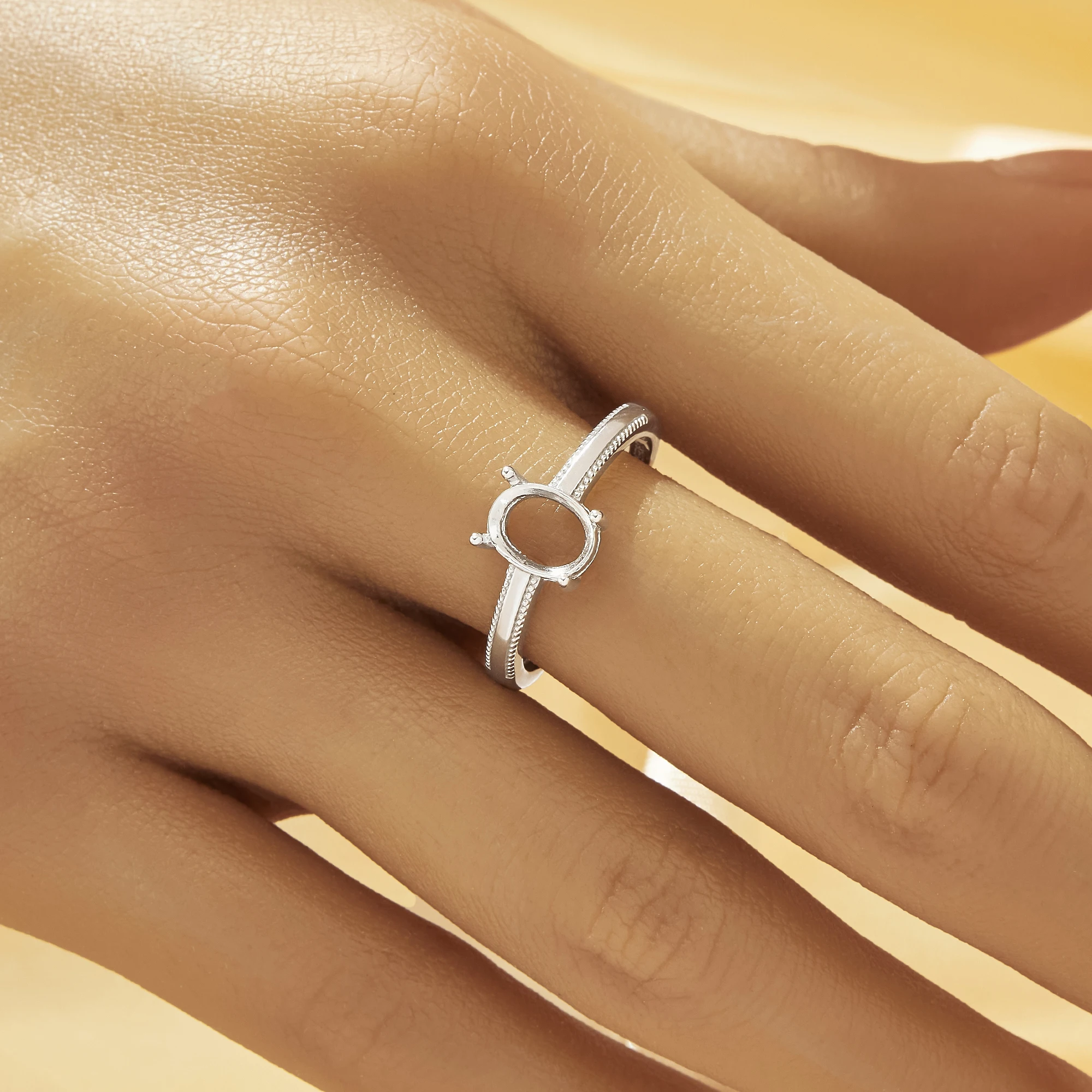 6x8MM Oval Prongs Ring Setting - огляд і ціна Ring Set Adjustable