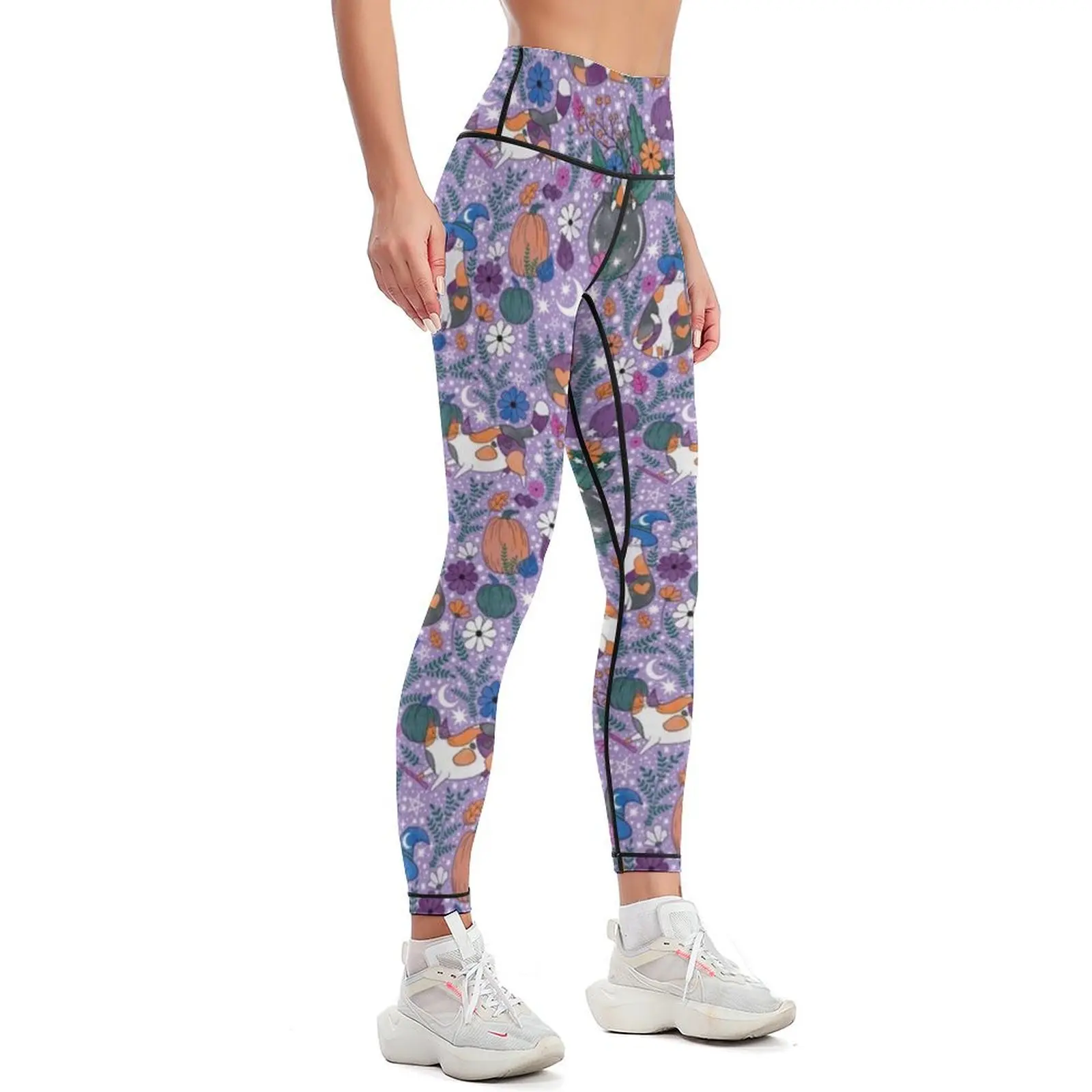 Calico Cat Witch Pattern Leggings gym womans jogging pants legging push up Womens Leggings