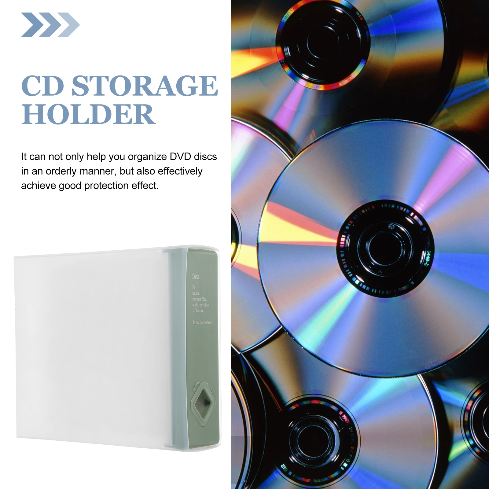 

1pc CD Storage Box for 24 Discs Shallow Bean Green Travel Case Lightweight Compact DVD Holder Portable Container Organzier