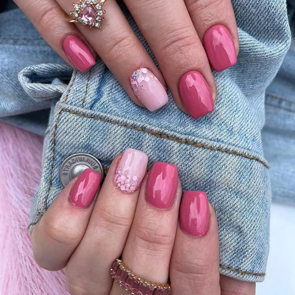 Easy Trim Nails Chic European-inspired Pink Fake Nails Easy Trim Minimalistic Style Multifunctional Scratch-resistant Nails