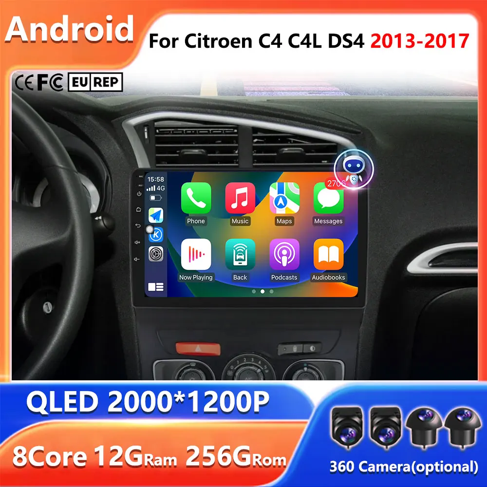 Android Auto Apple Wireless Carplay For Citroen C4 C4L DS4 2013 - 2017 radio Video multimediale GPS navigazione WIFI Tools