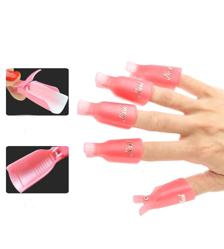 200Bags 10Pcs/Bag Nail Tools Nail Remover Clip of Tinfoil Can Be Used Repeatedly Nail Sleeve Multi-Color Opp Bag