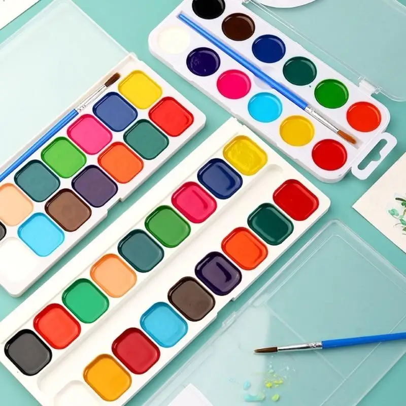 Washable Watercolor Color with Paint Brush for Kid Valentines Classroom Exchange