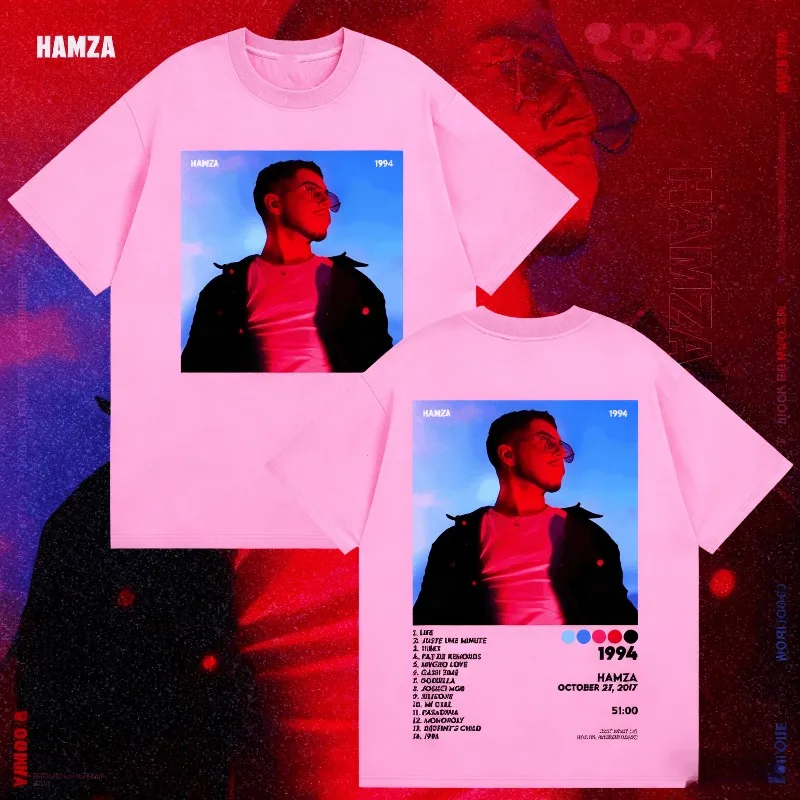2025 الصيف مغني الراب هامزا 1994 جولة ألبوم جديد ميرش ملابس للرجال روك الهيب هوب القوطية خمر 100% القطن الخالص تي شيرت مطبوع