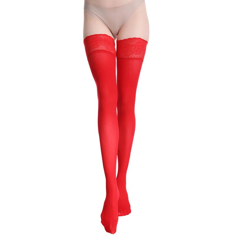 Sexy Frauen Hohe Elastische Oberschenkel Hohe Strümpfe Silikon Non-slip Nylon Über Die Knie Strümpfe Nacht Club Lange Socken dessous