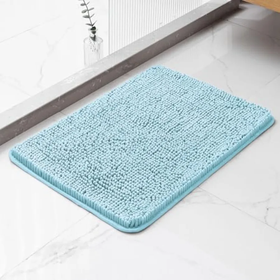 

Bathroom Rugs - Plush Chenille Non-Slip Bath Mat - Absorbent, Washable, Soft and Thick Decor for Shower, Sink, Kitchen, Tub, Ho