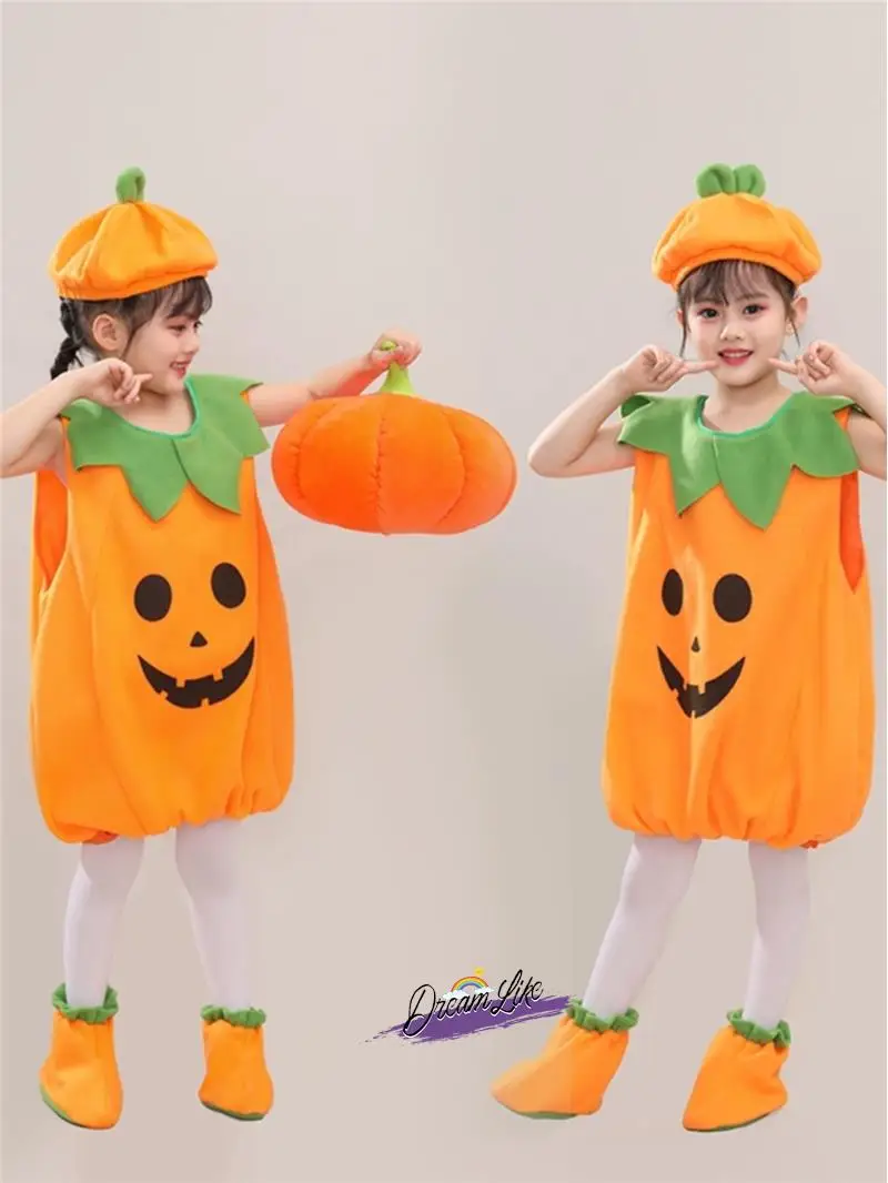 أزياء أداء الهالوين للأطفال على شكل يقطين وخضراوات كرتونية على شكل حيوانات دعائم للأولاد والبنات ملابس أداء لرياض الأطفال
