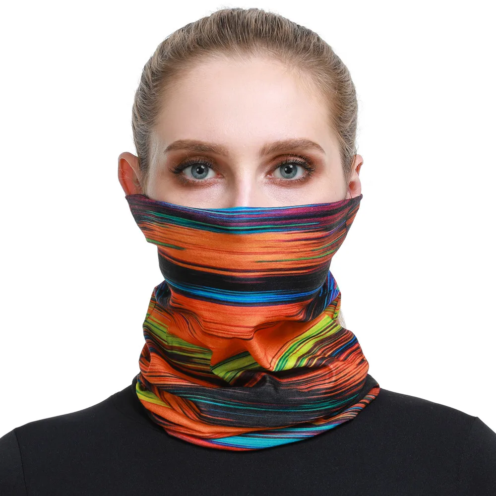 Klassische bunte gestreifte Design röhrenförmige nahtlose Bandanas Sommer Sonnenschutz Fahrrad Moto Sturmhaube deporte Sport maske