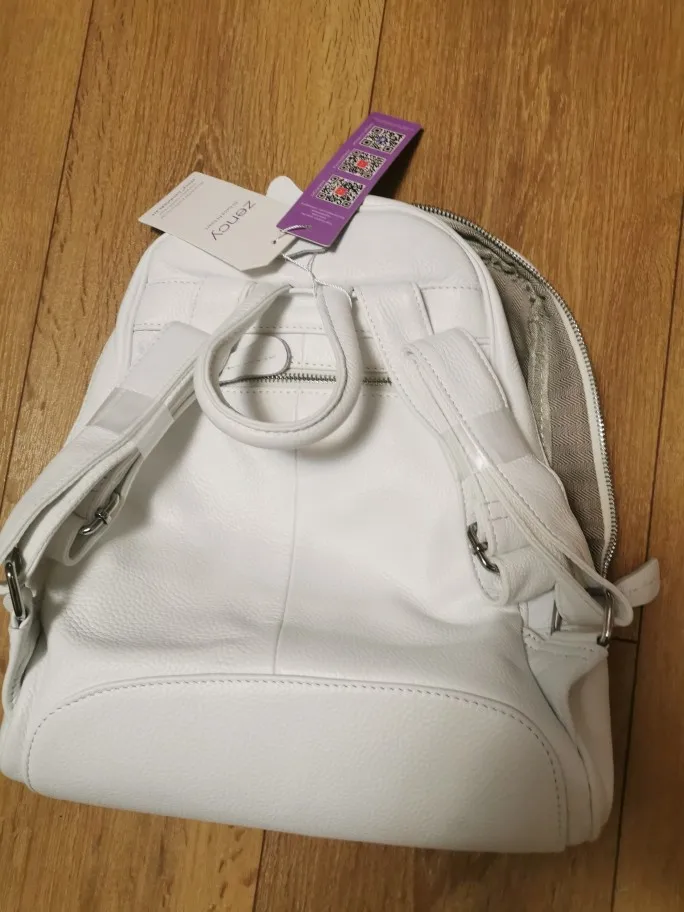 Zency Damen-Rucksack aus 100% Echtleder, Modischer Bronze-Rucksack mit Großer Kapazität und Vielen Taschen, Einfacher Tagesrucksack für die Arbeit – Detail 3