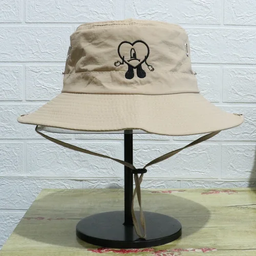 Amazon golpeó un verano Sin Ti sombrero de pescador europeo y americano Bad Bunny sombrero de sol de ala grande para hombres