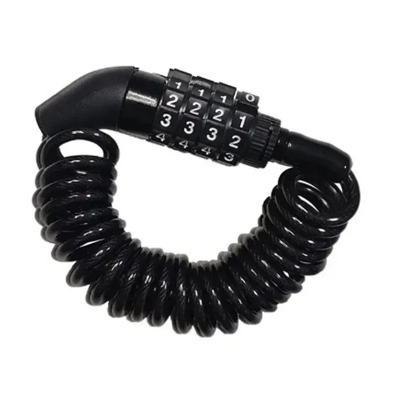 4-Digit Password Combination Motorcycle Bicycle Anti-Theft Chain Helmet Safety Portable Cable Lock Durable Wire Rope 1pcs