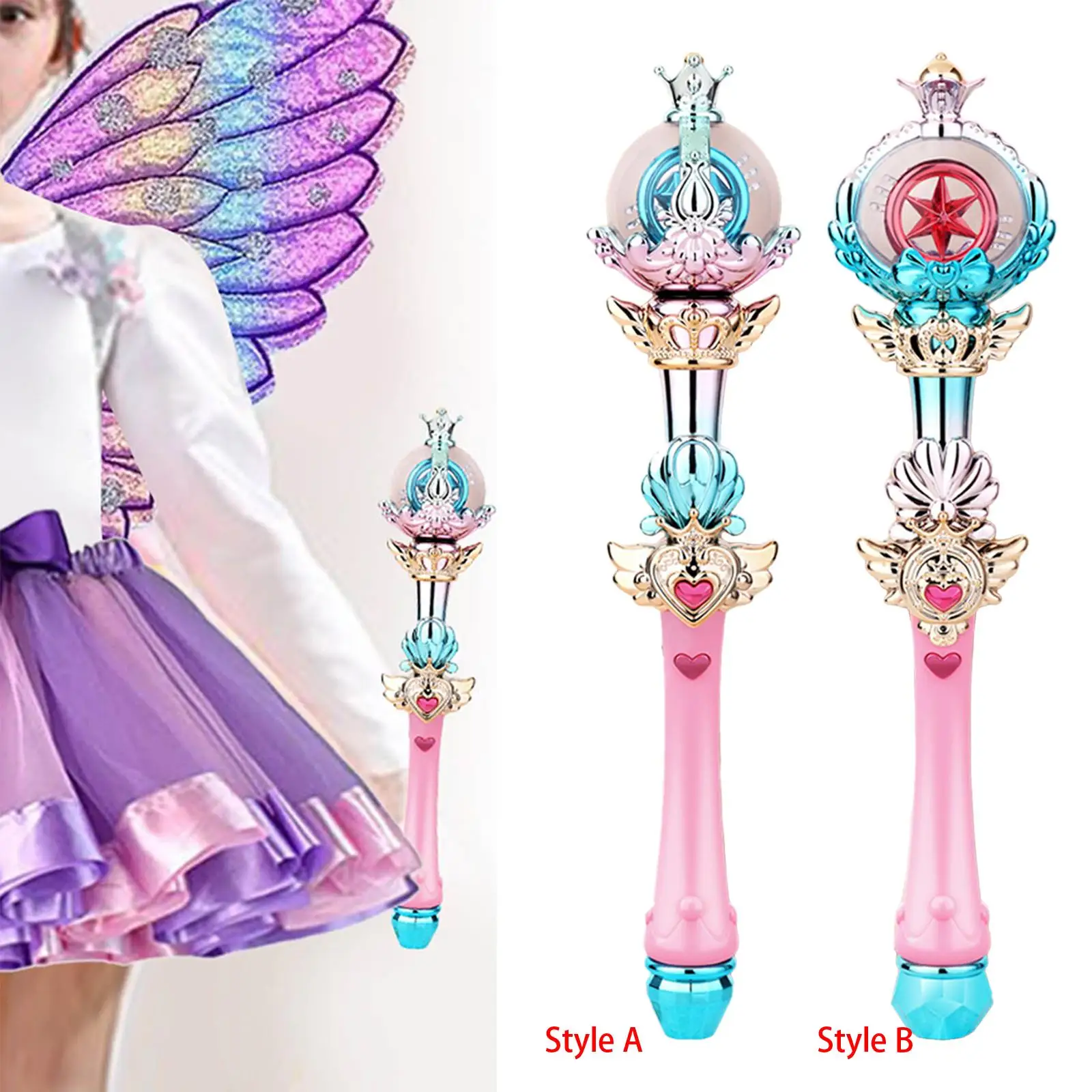 Luminous Fairy Wands with Light and Music for Birthday Gift Children Cosplay